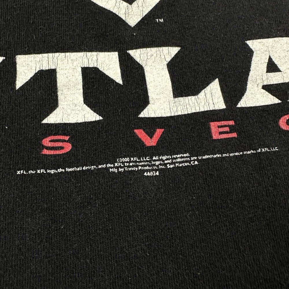 Vtg 2000 Las Vegas Outlaws‎ T Shirt Men's 2XL Black Short Sleeve XFL Football - Picture 10 of 16